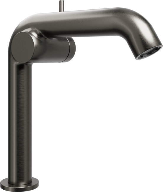Blaufoss Round M EcoStart standaard wastafelkraan brushed gunmetal