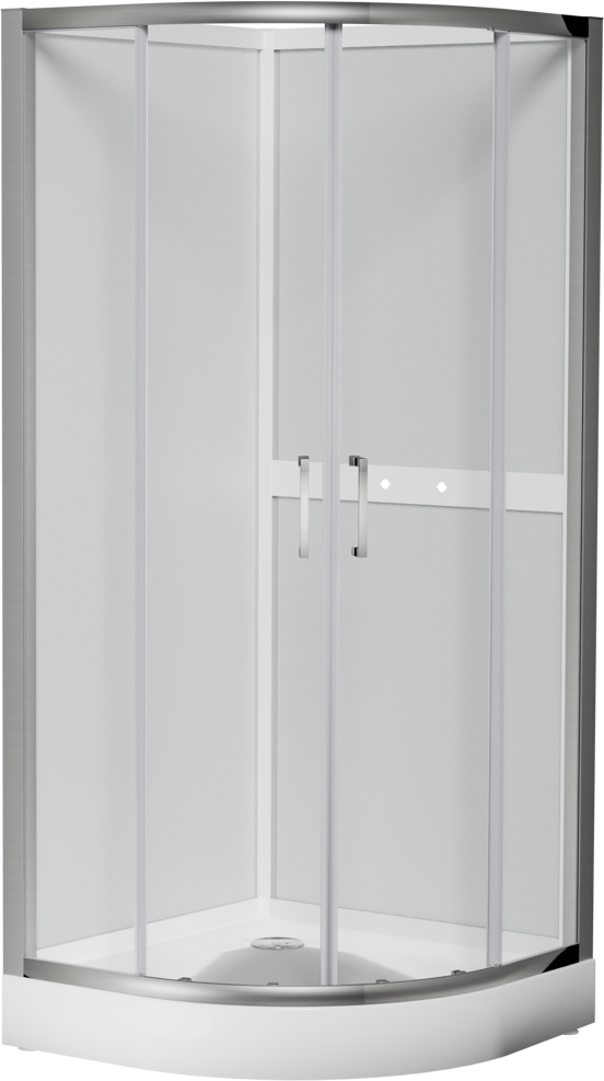 Luca Varess Talan kwartronde douchecabine met schuifdeuren 90 x 90 cm helder glas mat chroom profiel