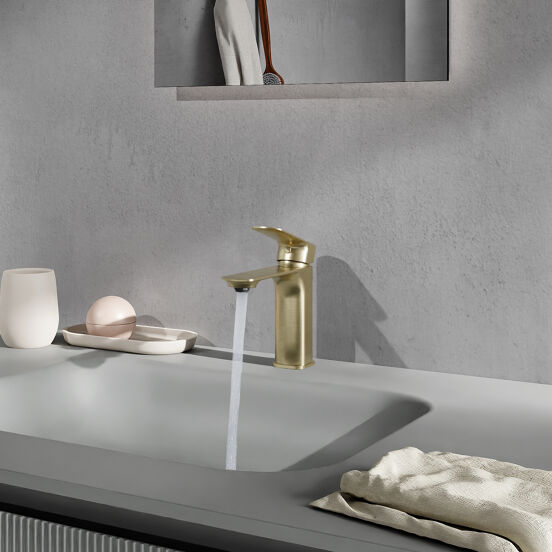 Blaufoss Bodan EcoStart robinet de lavabo standard brushed champagne gold