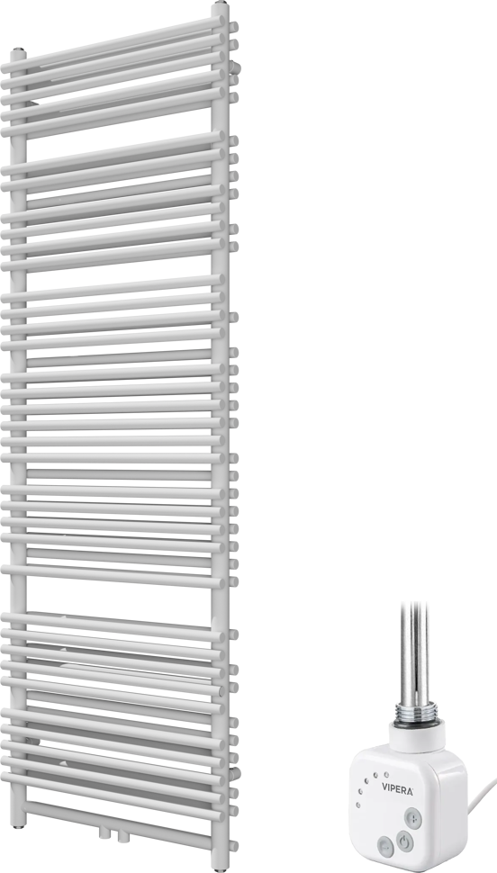 Vipera Alegria dubbele handdoekradiator 60 x 180 cm elektrische verwarming mat wit zij- en middenaansluiting 1500W, weerstand inbegrepen