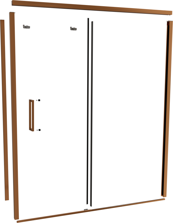 Balmani Senses Design 180 cm rechts douchecabine met schuifdeur profielenset brushed rosegold