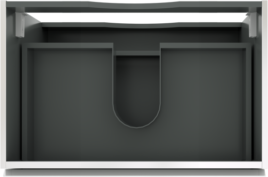 Linie Lado zwevende wastafelonderkast 70 x 46 cm hoogglans wit 2 lades