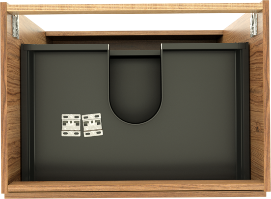 Balmani Lucida stehender Waschbeckenunterschrank: 75 x 55 cm, Teak, 3 Schubladen