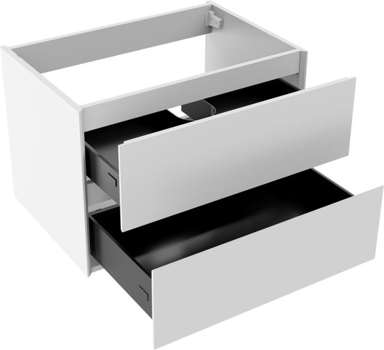 Storke Edge zwevende wastafelonderkast 75 x 52 cm hoogglans wit 2 lades