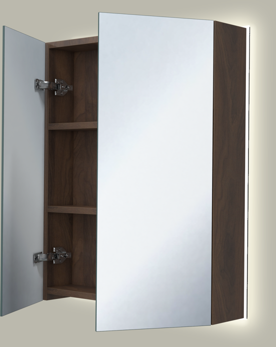 Storke Reflecta spiegelkast 60 x 75 cm notelaar met spiegelverlichting