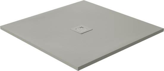 Luca Varess Classy duschwanne 90 x 90 cm marmorkomposit  Hellgrau matt rockstruktur