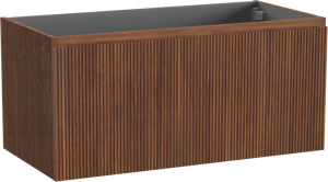 Storke Ribs meuble sous-vasque suspendu 105 x 52 cm noyer 2 tiroirs