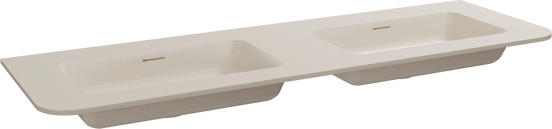 Storke Mata Soft Doppelwaschtisch Beige Granit solid surface 140 x 46 cm