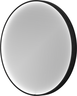 Balmani Secret Black rond badkamerspiegel zwart Ø 60 cm met spiegelverlichting en anti-damp