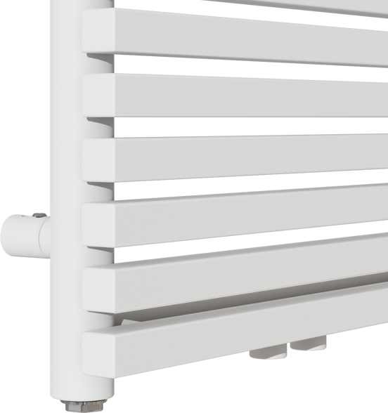Vipera Vesuvio enkele handdoekradiator 50 x 150 cm elektrische verwarming mat wit zij- en middenaansluiting 1.044W, weerstand inbegrepen