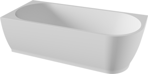Linie Paulo baignoire d'angle gauche duo 180 x 80 cm acrylique blanc mat