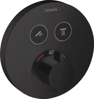 Hansgrohe Showerselect S Thermostat-Duscharmatur: Unterputz, für 2 Verbraucher, Schwarz matt