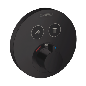 Hansgrohe Showerselect S Thermostat-Duscharmatur: Unterputz, für 2 Verbraucher, Schwarz matt