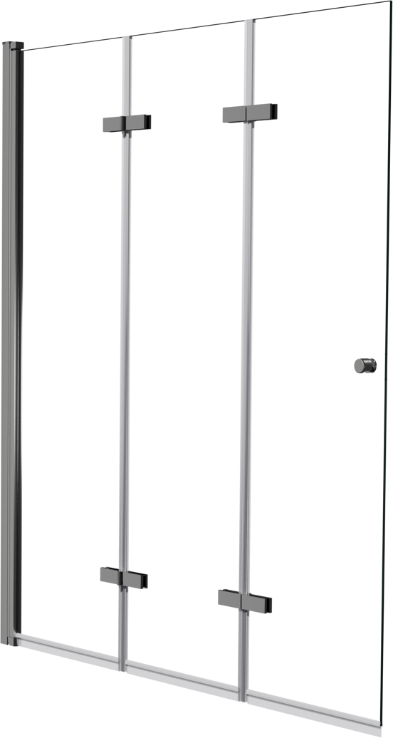 Luca Varess Kuresa driedelige opvouwbare badwand 140 cm helder glas glanzend chroom profiel