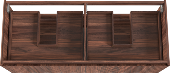Balmani Fila zwevende wastafelonderkast 135 x 55 cm fineer notenhout 4 lades
