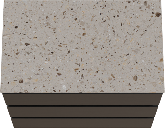 Balmani Lucida staand badkamermeubel 90 x 55 cm zwarte eik met Stretto enkel tablet in terrazzo greige terrazzo