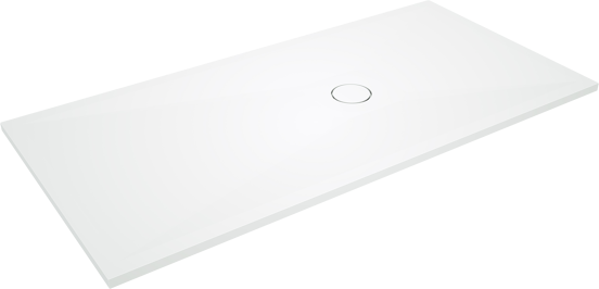 Balmani Lago Duschwanne: 180 x 90 cm, Solid Surface, Weiß glänzend
