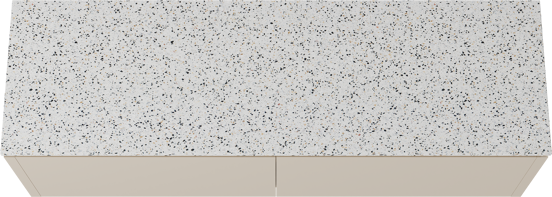 Balmani Eclips zwevend badkamermeubel 180 x 55 cm Sandbeige met Stretto enkel of dubbel tablet in Bianco Nero Terrazzo