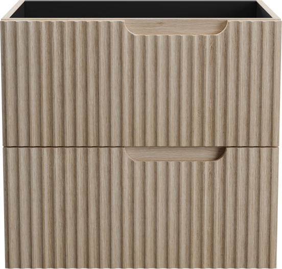 Linie Ribbo zwevende wastafelonderkast 60 x 46 cm licht eiken 2 lades