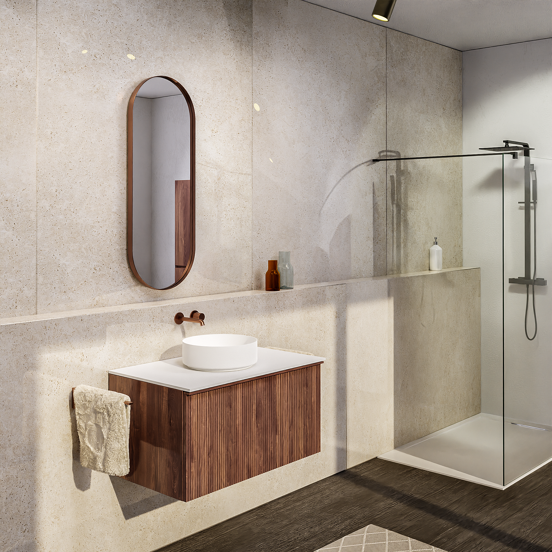 Balmani Giro Oval miroir ovale Brushed RoseGold 42 x 110 cm