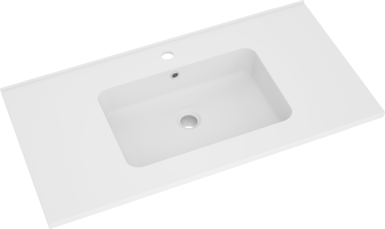Linie Vano enkele wastafel mat composiet marmer 90 x 46 cm