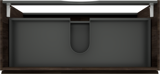 Linie Lado staande wastafelonderkast 100 x 46 cm donkere notelaar 3 lades