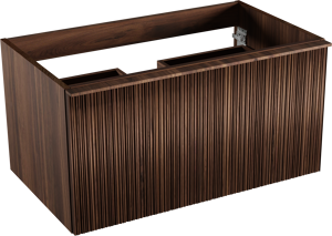 Balmani Forma meuble sous-vasque suspendu nervure asymétrique 90 x 55 cm noyer Américain 2 tiroirs