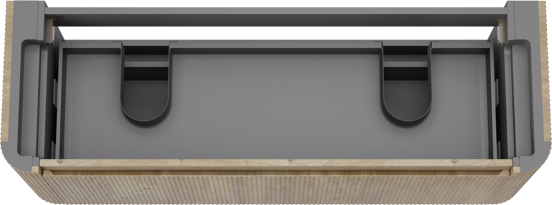Storke Soft zwevende wastafelonderkast 140 x 46 cm Ruwe eik 2 lades vert. sym. Groef