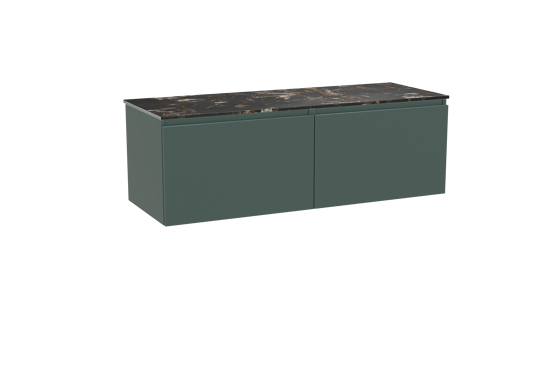 Balmani Sfera meuble salle de bains suspendu 150 x 55 cm forest avec Stretto tablette simple ou double en marbre portoro gold