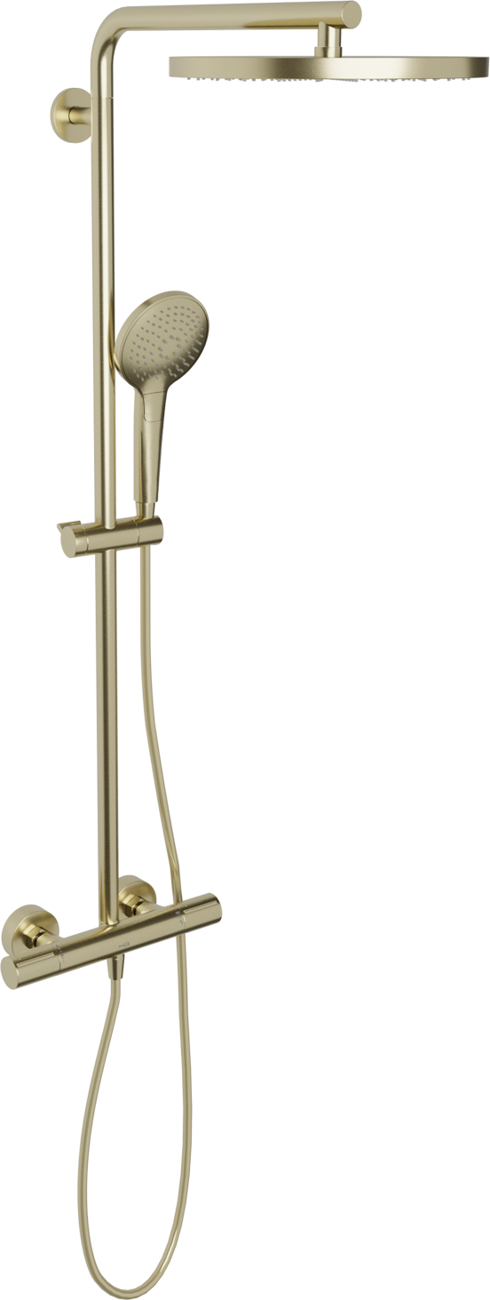 BLAUFOSS Nola 300 opbouw regendoucheset thermostatische kraan brushed champagne gold