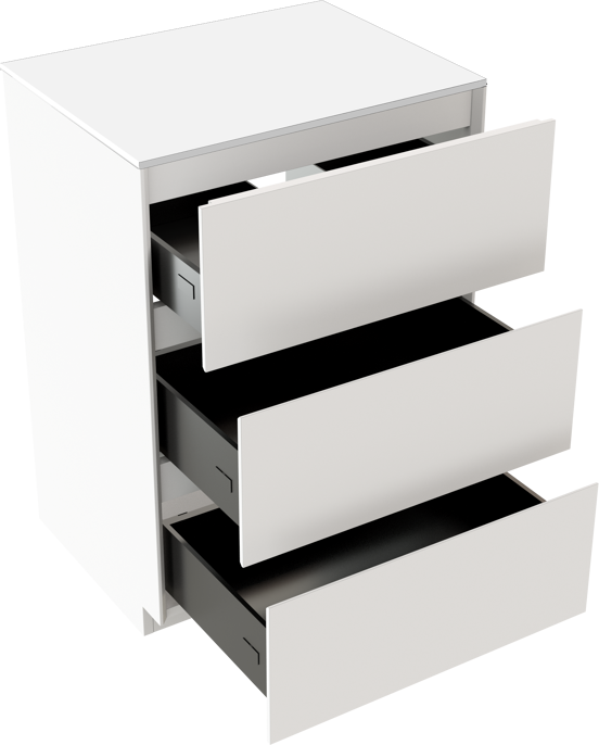 Storke Edge staand badkamermeubel 60 x 46 cm mat wit met Tavola enkel tablet in solid surface mat wit