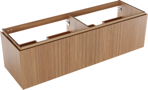 Balmani Eclips zwevende wastafelonderkast 180 x 55 cm Teak 4 lades vert. sym. Groef