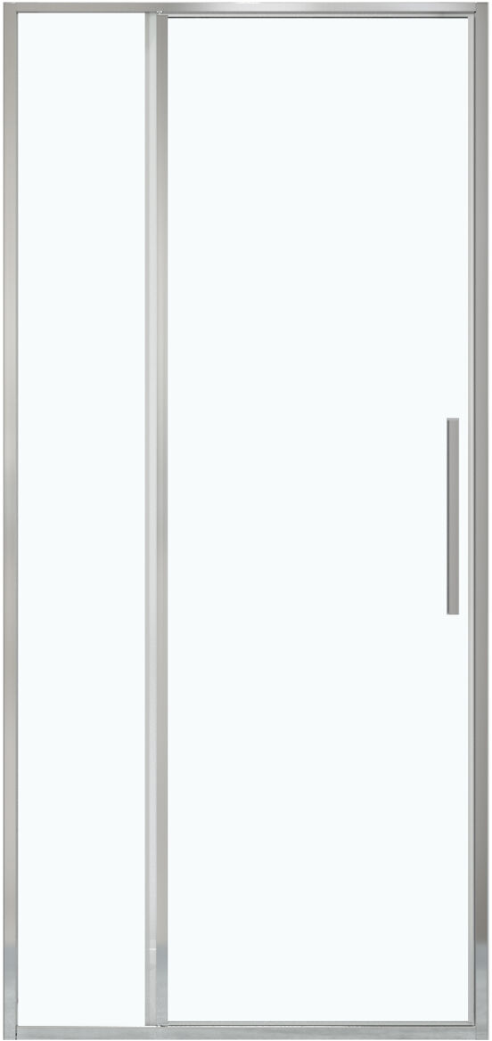 Luca Varess Morano porte pivotante 100 x 190 cm verre transparent profil chrome brillant
