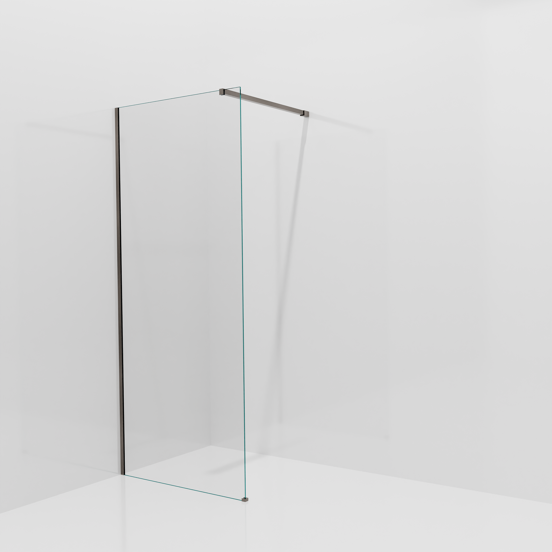 Balmani Modular douche à l'italienne: 90 x 200 cm, Verre transparent, avec coating, Profil Brushed GunMetal