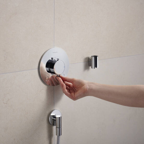 Hansgrohe Ecostat Comfort S Thermostat-Duscharmatur: Unterputz, für 2 Verbraucher, Chrom glänzend