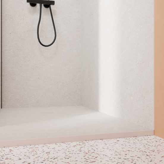 Luca Varess Suite Duschwanne 140 x 90 cm Marmorkomposit Dizzy Pearl 