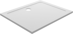 Linie Calisto receveur de douche 100 x 80 cm rectangulaire marbre composite blanc brillant