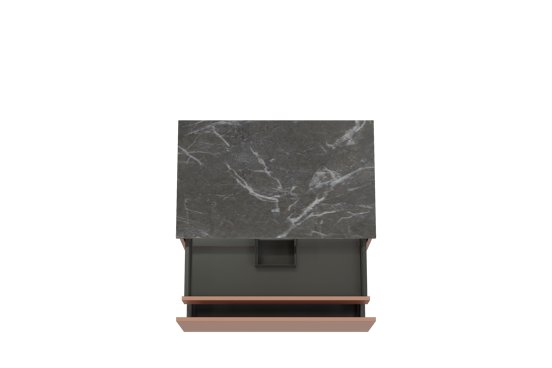 Balmani Sfera meuble salle de bains suspendu 90 x 55 cm cotto avec Stretto tablette simple en marbre pietra grey