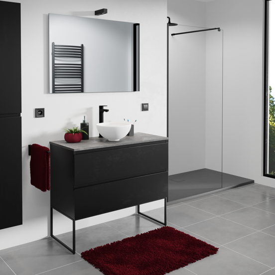 Linie Lado cadre décorative noir mat 100 x 44 cm
