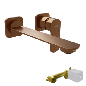 Blaufoss Bodan Unterputz-Waschbecken Armatur: Brushed Rosegold, Einbauelement inklusive