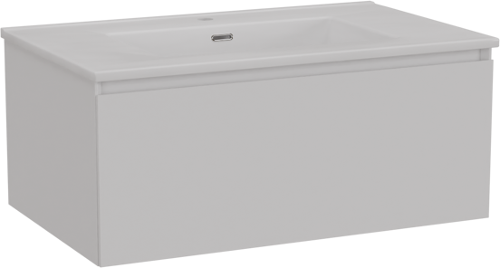 Storke Edge meuble salle de bains suspendu 85 x 52 cm blanc mat avec Kera plan simple en céramique blanc brillant