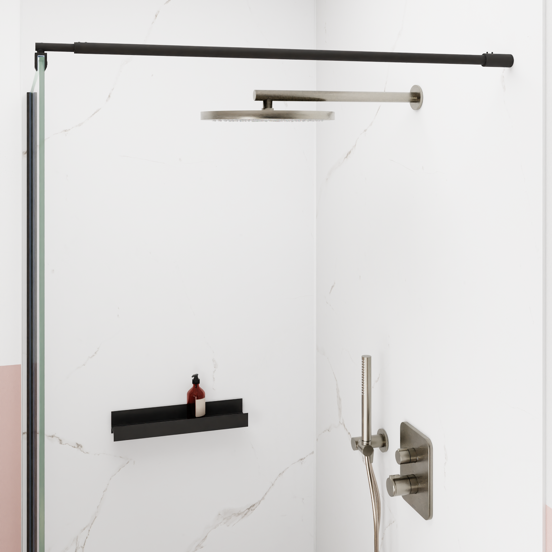 Blaufoss Nola 300 Tête de douche rond 30 cm avec support mural brushed CoolMetal