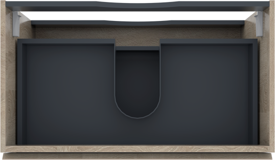 Linie Lado meuble sous-vasque suspendu 80 x 46 cm chêne blanc 2 tiroirs