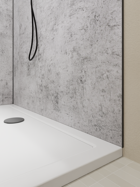 Luca Varess Artdeco revêtement mural de douche 120 x 244 cm alu-composite béton gris