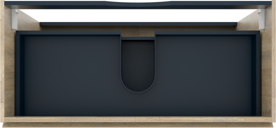 Linie Lado staande wastafelonderkast 100 x 46 cm natuur eik 3 lades