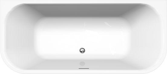 Luca Varess Mezzo baignoire semi-îlot 180 x 80 cm acrylique blanc brillant