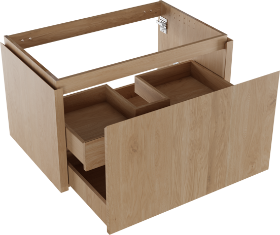 Balmani Eclips meuble sous-lavabo suspendu 90 x 55 cm Chêne naturelle 2 tiroirs