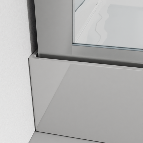 Luca Varess Talan cabine de douche quart de rond avec portes coulissantes 90 x 90 cm verre transparent profil chrome mat