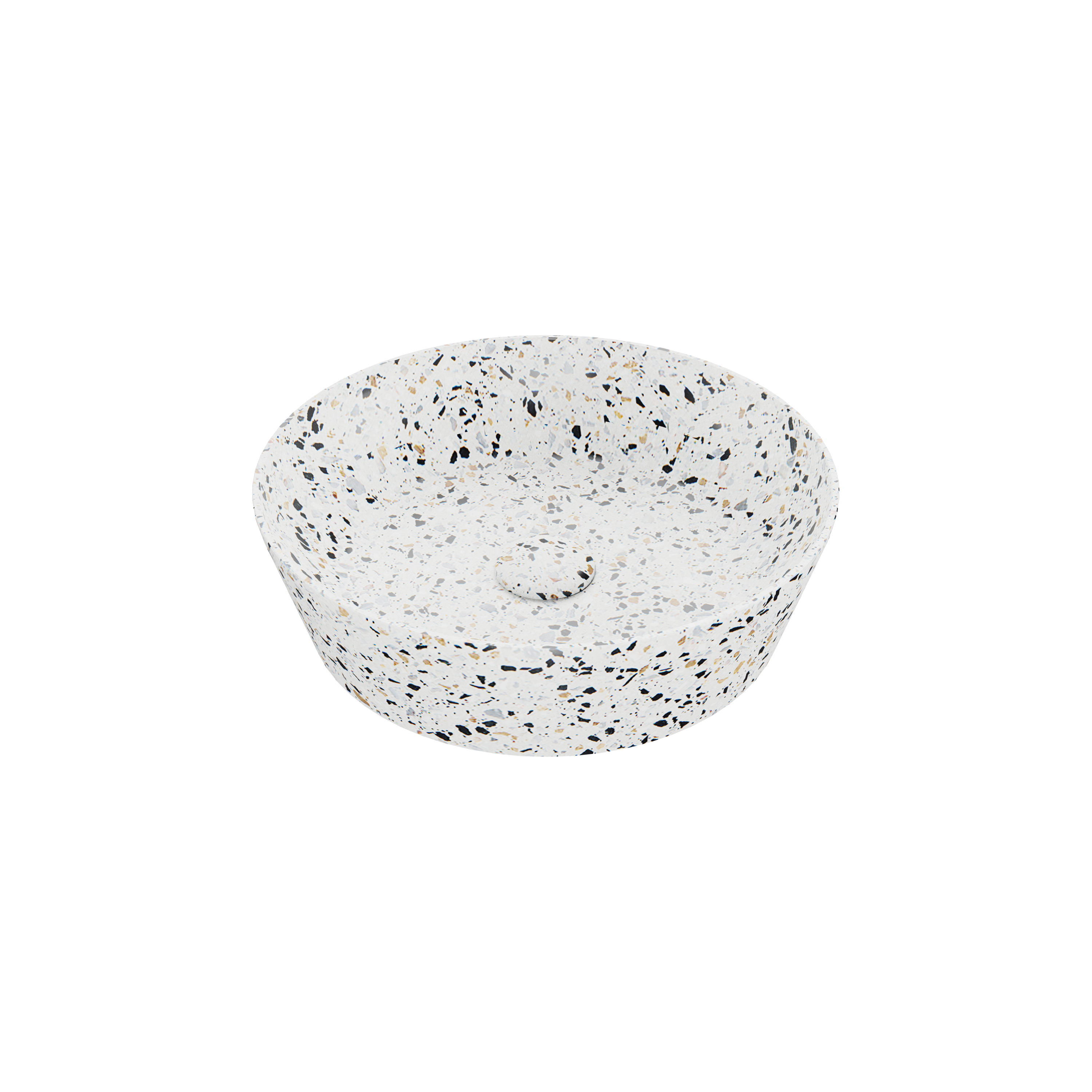 Balmani Still waskom mat wit/zwart terrazzo rond Ø 38 cm