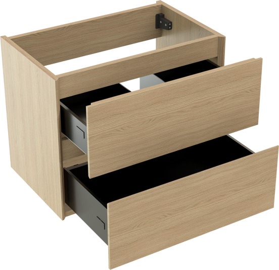 Storke Edge zwevende wastafelonderkast 60 x 40 cm natuur eik 2 lades